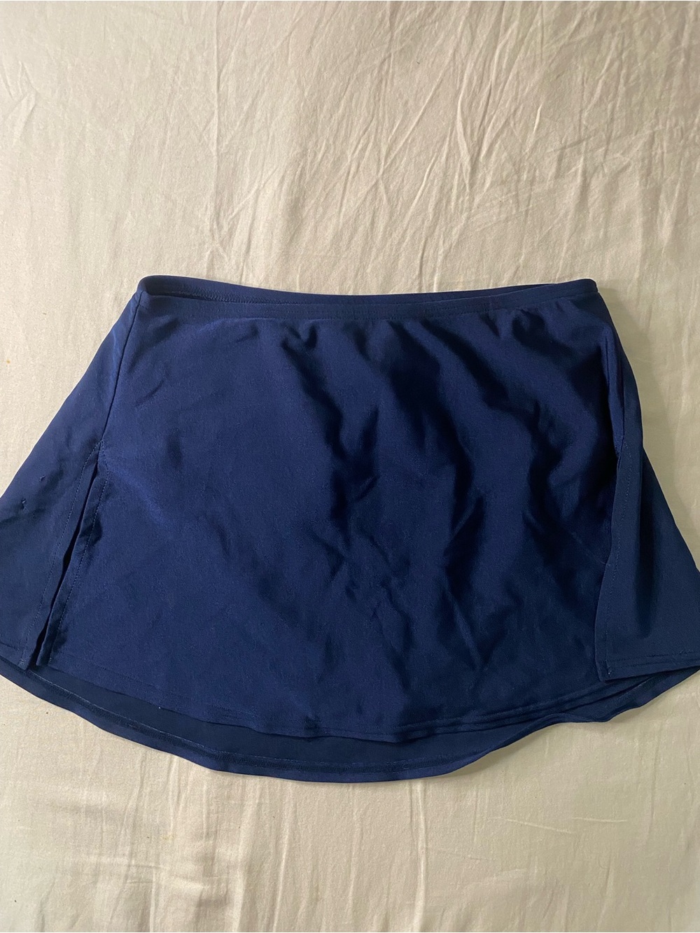 Mondor Navy Blue Figure Skating Flat Box Skirt with Built-In Briefs